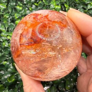 Fire Quartz Sphere with Rainbows 62mm